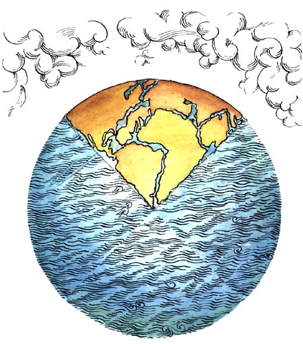 Imagen donde se representa claramente que tres cuartas partes de la superficie del planeta estn cubiertas de agua