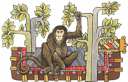 Imagen de un mono sujeto a la rama de un rbol