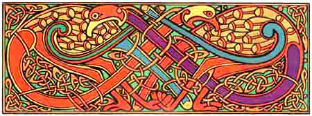 Imagen que alude a dos guilas prehispnicas llenas de colorido