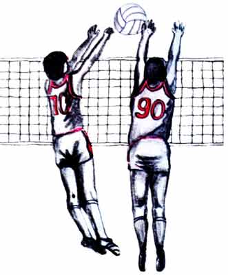 Imagen de dos jugadores de Voleibol