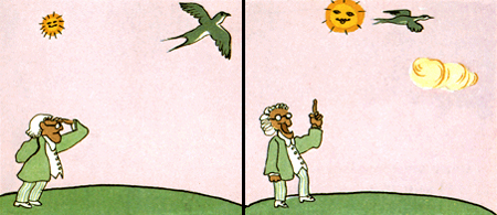 Imagen de un hombre observando una ave