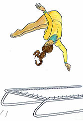 Imagen de una mujer haciendo ejercicios en el catre