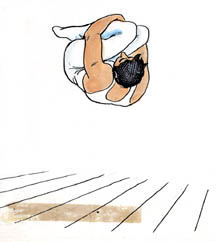 Imagen de un hombre haciendo ejercicios gimnsticos en el piso
