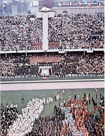 Imagen de unos juegos olmpicos actuales celebrados en un estadio