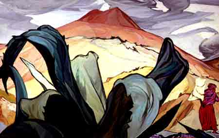 Imagen de un leo de Pablo O'Higgins titulado Paisaje con maguey
