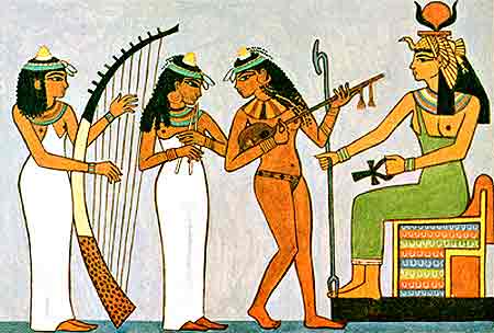 Imagen de instrumentos musicales egipcios