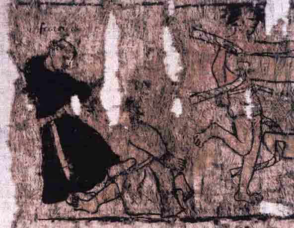Imagen de un fraile castigando a un indgena