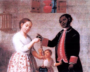 Imagen de la unin de un hombre de color con una mujer blanca