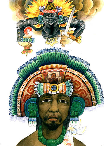 Imagen de Moctezuma y de Quetzalcatl