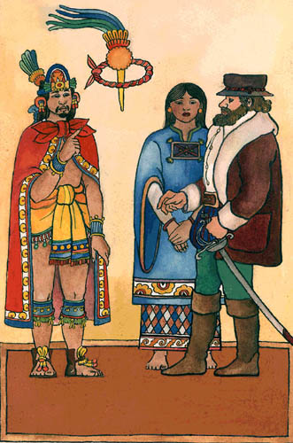 Imagen de Moctezuma, Malitzin y Hernn Corts
