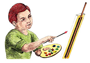 Imagen de un nio practicando la pintura