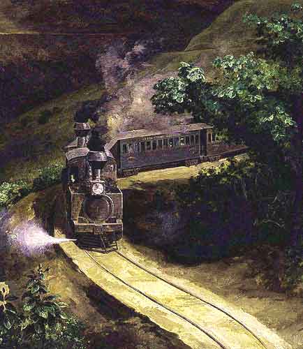 Imagen de una pintura de Jos Mara Velasco titulada El tren