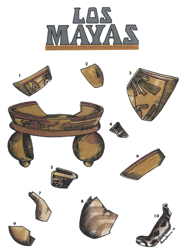Imagen de fragmentos de cermica maya