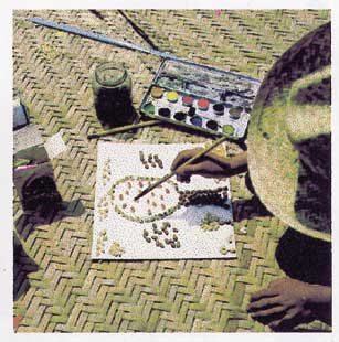 Imagen de un nio pintando las semillas