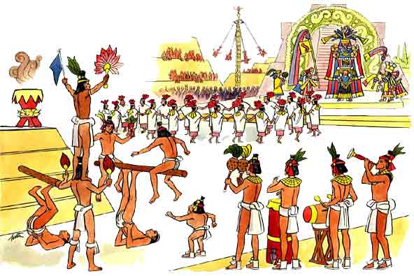 Imagen de una fiesta azteca
