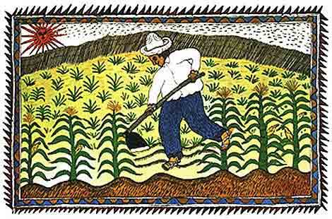 Imagen de un hombre sembrando la tierra