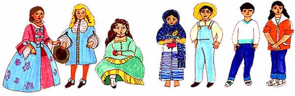 Imagen de las diferentes vestimentas mexicanas