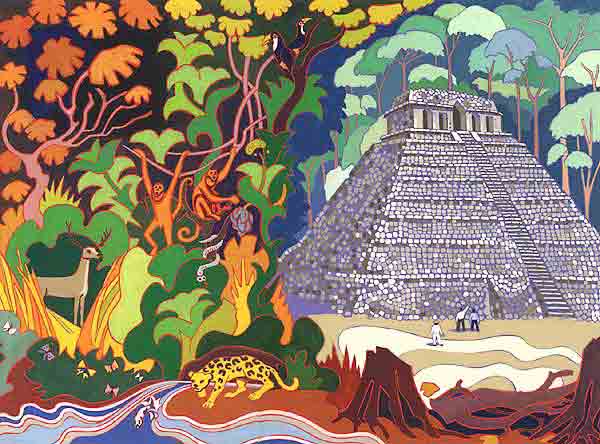 Imagen de Palenque siendo invadida por la vegetacin