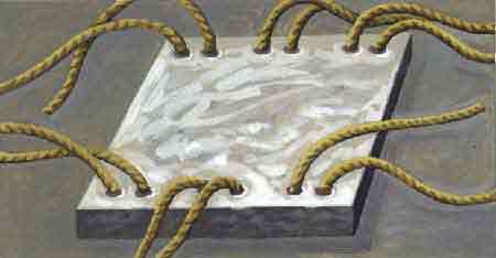 Imagen de una losa con cuerdas