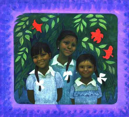 Imagen de tres nias llamadas Palomitas