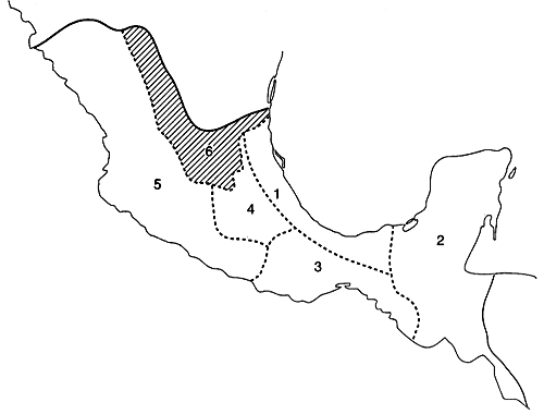 �ste mapa comprende un �rea m�s amplia, que incluye La expansi�n norte�a y abarca gran parte del actual estado de Zacatecas.