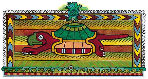 Este es un dibujo hecho por antiguos mexicanos quienes estimaban mucho a las tortugas.